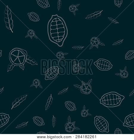 Exotic Cacao Vector Print. Cupuacu Cupuassu, Cupuazu And Copoasu Seamless Pattern.