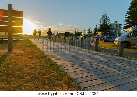 Mount Maunganui New Zealand - February 8 2019:apartment Buildings On Mount Maunganui Marine Parade W