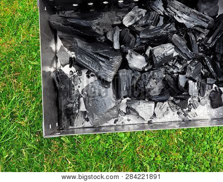 Close Up Of Barbecue Grill Mangal Preparation Withcoal Ready For Fire
