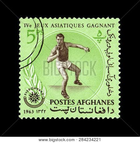 Afghanistan - Circa 1963: A Stamp Printed In Afghanistan Shows Iv Jeux Asiatiques Gagnant, Circa 196