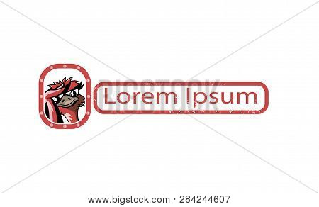 Ostrich Looking Through A Porthole Logo Design