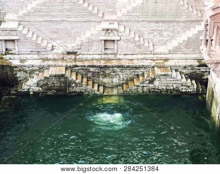 Jodhpur, India - Circa March, 2018. Toorji Ka Jhalra Or Toorjis Step Well In Jodhpur.