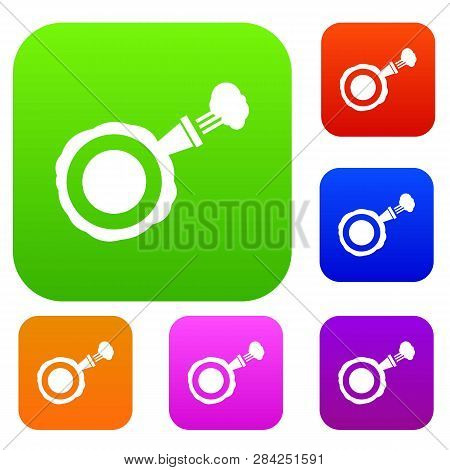 Whoopee Cushion Set Icon In Different Colors Isolated Illustration. Premium Collection