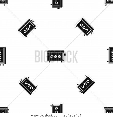 Cd Changer Pattern Repeat Seamless In Black Color For Any Design. Geometric Illustration