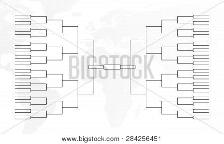World Championship Tournament Bracket. Empty Tourney Infographics Template.