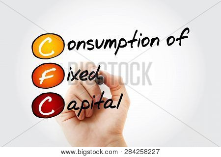 Cfc - Consumption Of Fixed Capital Acronym With Marker, Business Concept Background