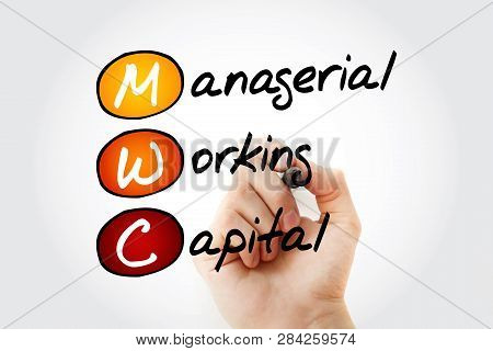 Mwc - Managerial Working Capital Acronym With Marker, Business Concept Background