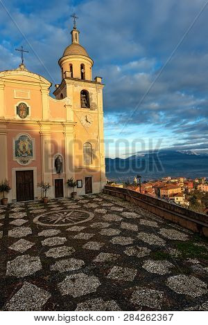 Vezzano Ligure - Church Of Nostra Signora Del Soccorso (16th Century), The Village And The Apuan Alp