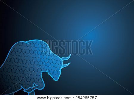 Bull Hexagonal Stock Market Blue Technology Background