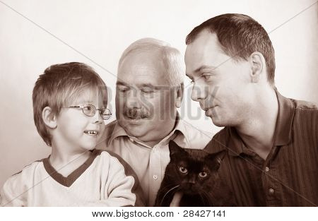 tre generation af familien