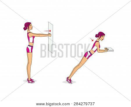 Girl Is Training. Dynamic Training For The Mobility Of The Joints Of The Arms And Shoulders