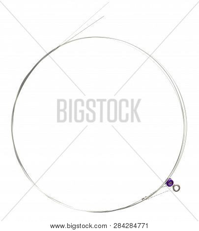 Strings For Guitar Isolated On A White Background. Macro