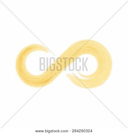 Orange Infinity Symbol Icon. Hand Drawn Watercolor Vectori Illustration