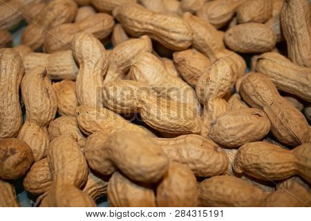 The Pile Of Peanuts On The Table, Healthy Snack Closeup