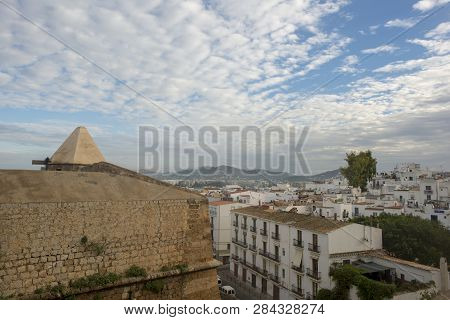 White Houses Around The Town Of Ibiza