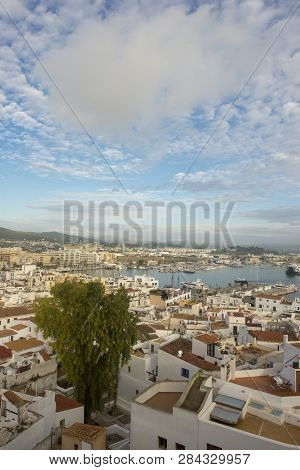 White Houses Around The Town Of Ibiza