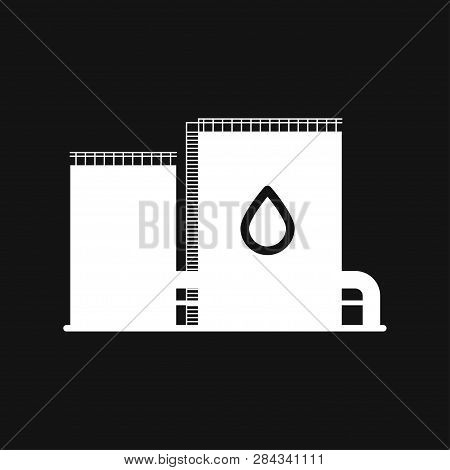 Oil Storage Tank Icon Logo, Illustration, Vector Sign Symbol For Design