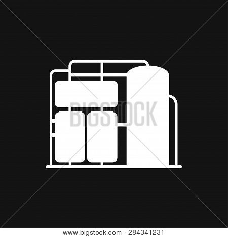 Oil Storage Tank Icon Logo, Illustration, Vector Sign Symbol For Design