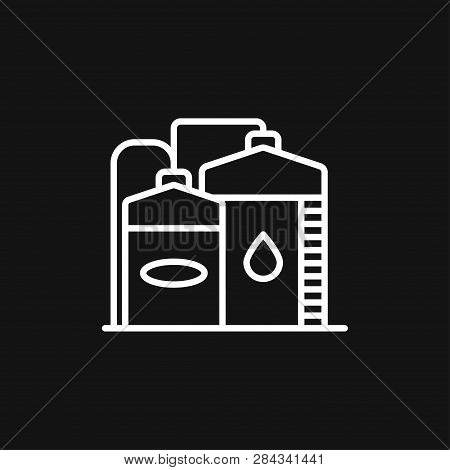 Oil Storage Tank Icon Logo, Illustration, Vector Sign Symbol For Design