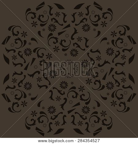 Constructive Geometric Pattern In Shades Of Gold Colors. Emotional Design With Development Of Prospe