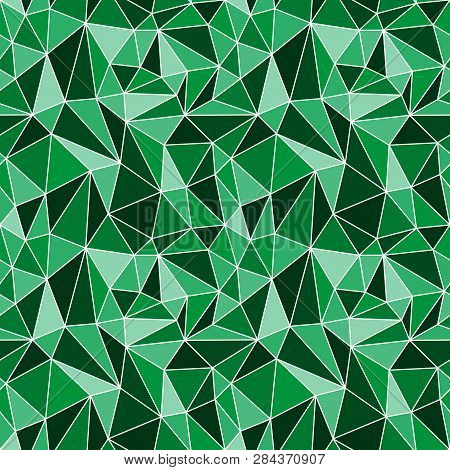 Abstract Geometrical Seamless Pattern. Green Triangles. Vector Illustration.