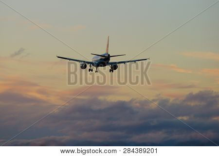 Saint Petersburg, Russia - October 25, 2018: The Airbus A319-111 (vq-bas) Of Rossiya Airlines Fly To