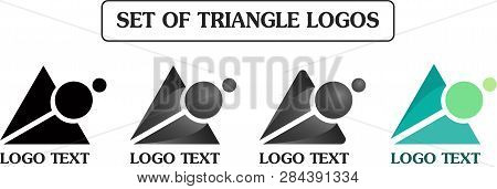 A Set Of Logo In The Shape Of A Triangle.