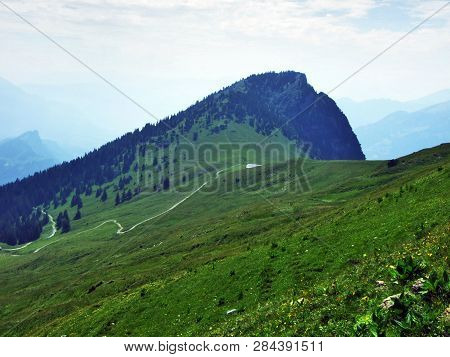 Gonzen Mountain Or Gonzen Berggipfel In The Appenzell Alps Mountain Range - Canton Of St. Gallen, Sw