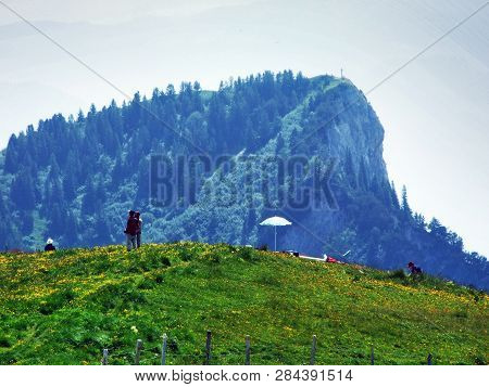 Gonzen Mountain Or Gonzen Berggipfel In The Appenzell Alps Mountain Range - Canton Of St. Gallen, Sw