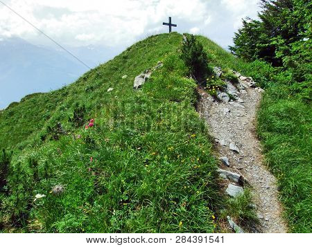 Gonzen Mountain Or Gonzen Berggipfel In The Appenzell Alps Mountain Range - Canton Of St. Gallen, Sw