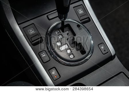 Novosibirsk, Russia - February 15, 2019: Suzuki Grand Vitara,close-up Of The Accelerator Handle And 