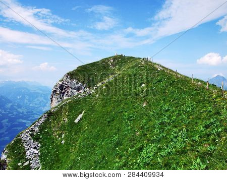 View From The Gonzen Peak In The Appenzell Alps Mountain Range - Canton Of St. Gallen, Switzerland