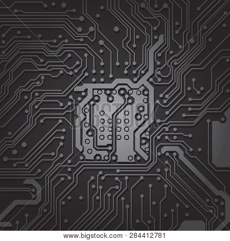 Circuit Board Background Texture. Computer Technology. Technical Vector Illustrtion.
