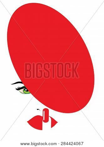A Woman With Red Hat Making The Sign Of Kepeing A Secret