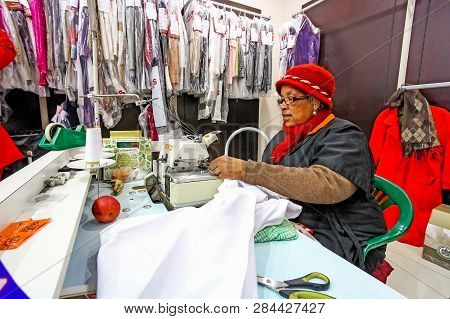 Inside Interior Of A  Dry Cleaners In A Mall
