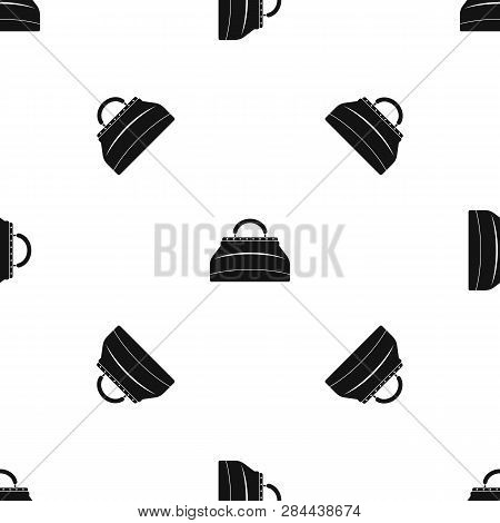 Carpetbag Pattern Repeat Seamless In Black Color For Any Design. Geometric Illustration