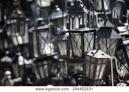 Lanterns Peculiar Storage Area In Helsinki Hietaniemi Cemetery