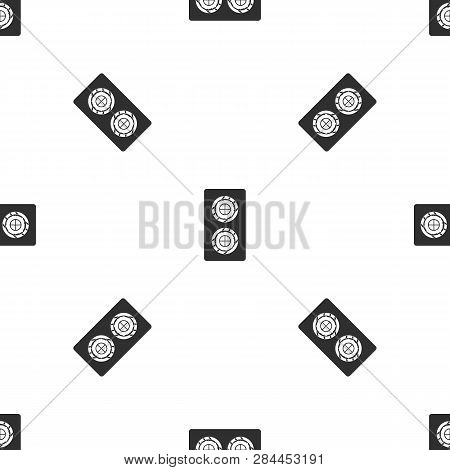 Fish Roll Pattern Repeat Seamless In Black Color For Any Design. Geometric Illustration