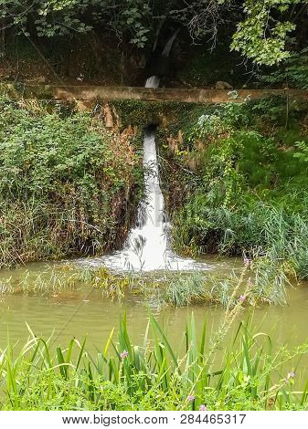 View Of Palancia River A Lot Of Vegetation As It Passes Through Segorbe