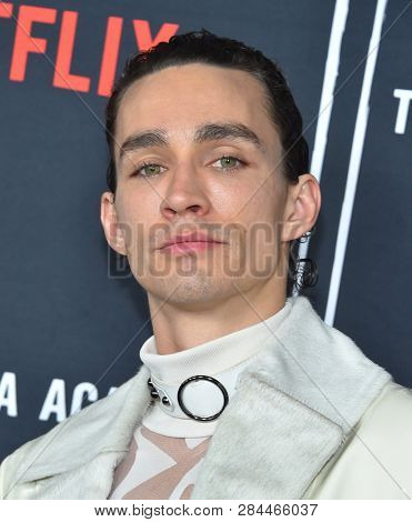 LOS ANGELES - FEB 12:  Robert Sheehan arrives for the Netflix's 'The Umbrella Academy' Premiere - Season 1 on February 12, 2019 in Hollywood, CA                