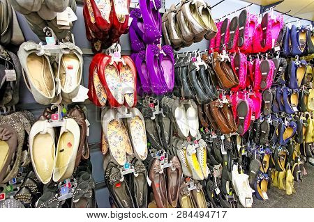 Interior Of A Fashion Shoe Retail Store
