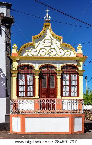 View Of The Exterior Of One Of The Oldest Houses In Azore Islands. Biscoitos, Terceira, Portugal