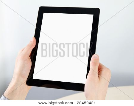 Holding elektroniske tavle-Pc i hænderne