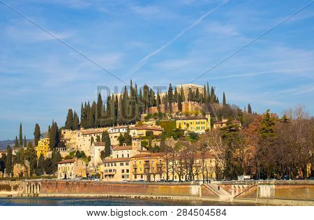 Panoramic Photo Of Verona, Cityscape Embankment View