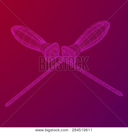Crosshead Screwdriver. Handyman Tool For Home Repair. Maintenance Themed Abstract Model Wireframe Lo