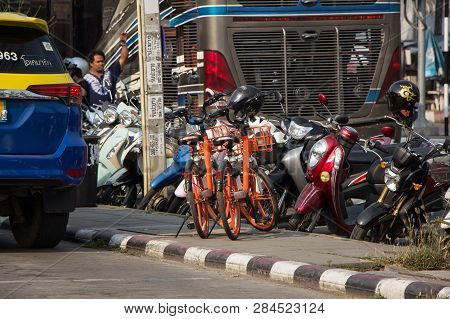 Mobike Bicycles At Bus Station