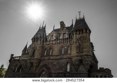 Hryaschevka, Russia - August 12, 2018: Tourist Center Castle Garibaldi In The Village Hryaschevka, S