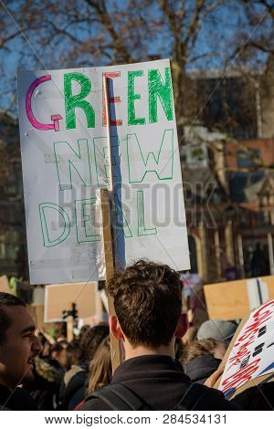 London, Uk, United Kingdom 15th February 2019:- Striking School Aged Children In Central London Over