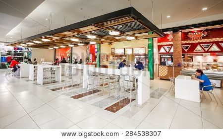 Interior Of Fast Food Take Out Restaurant In A Mall