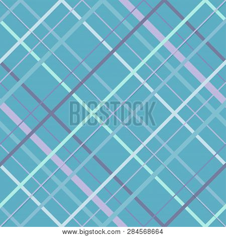Seamless Cross Lines Madras Pattern. Diagonal Seamless Texture As A Tartan Plaid In Various Beige Bl